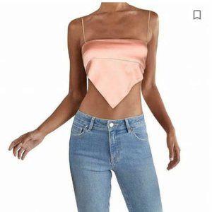 NWT Pink Silky Handkerchief Top